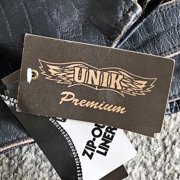 Vintage Unik Biker Jacket USA  Zip Outer Liner  XXL  Chest 44" - Picture 6 of 10